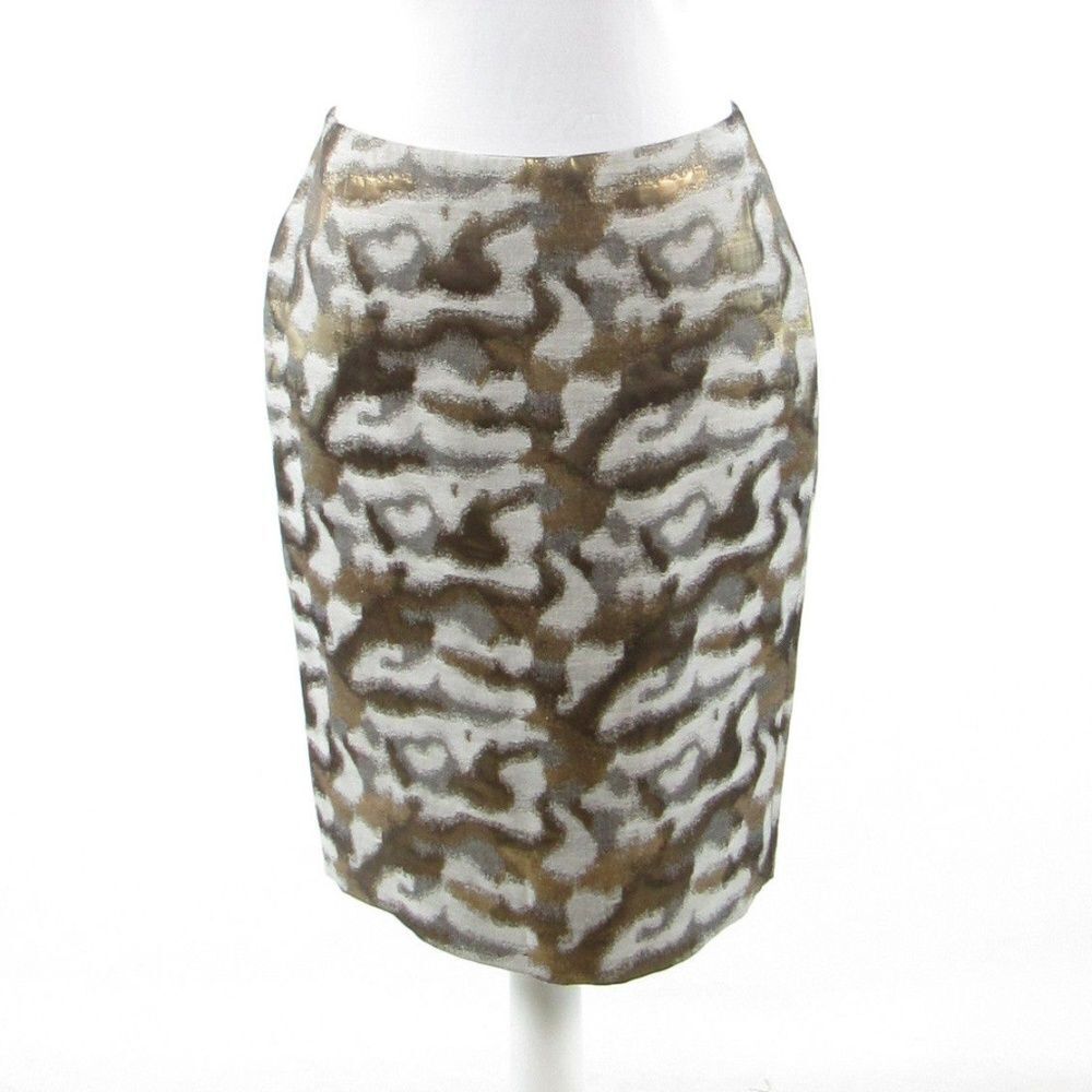 Talbots gray geometric A-line skirt 4P